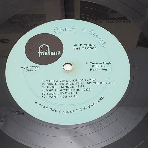 The Troggs Wild Thing LP Fontana Record MGF-27556 Original Insert - Picture 8 of 12